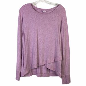 ACTIVE LIFE Heathered Soft Top Purple Pink Size XL